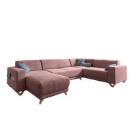 MIUFORM Ružičasta sklopiva/s prostorom za odlaganje kutna garnitura (s desnim kutom/u obliku slova "U") Classy Sophie, 330x212x77 cm